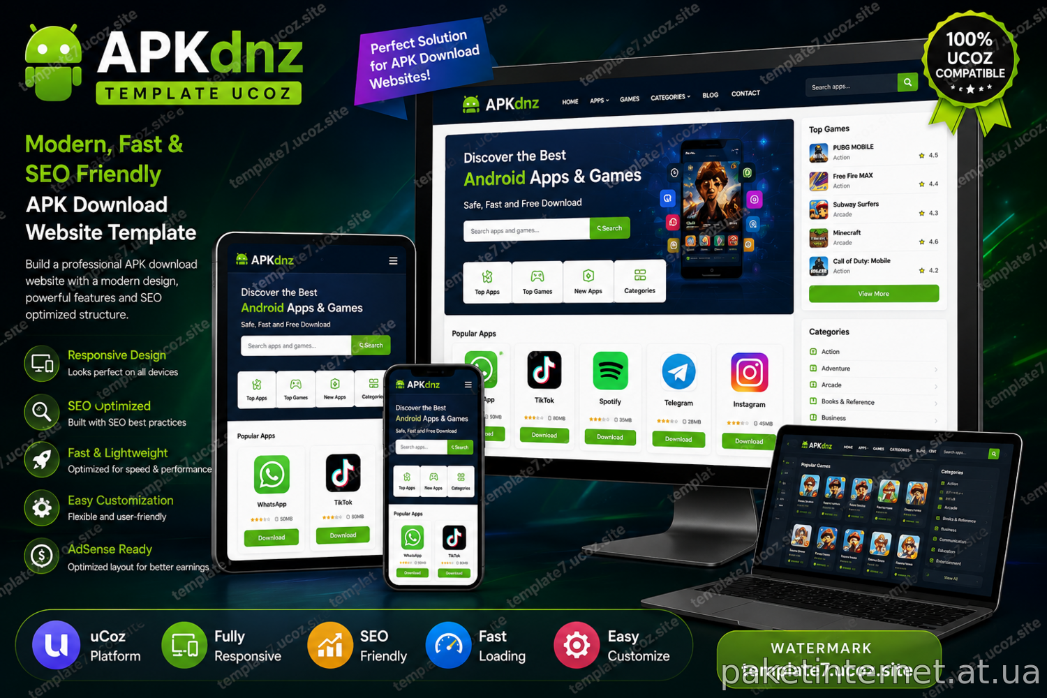 APKdnz uCoz Template – Lightning Fast, Responsive, and SEO-Friendly Website Template